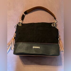 River Island Black and Tan Shoulder Bag with Sleek Design NWOT